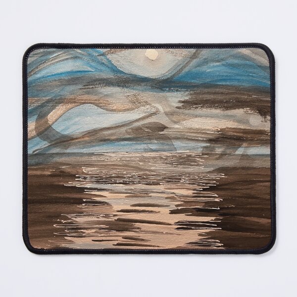 Item preview, Moonlit Sea Midnight Moon Watercolor Series 1 of 3 designed and sold by BirdandaBrush.