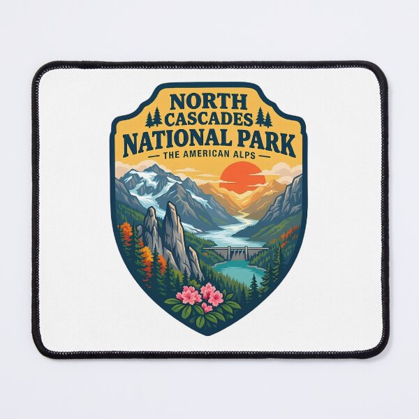 Item preview, North Cascades National Park American Alps Vintage Badge designed and sold by LittleArij.