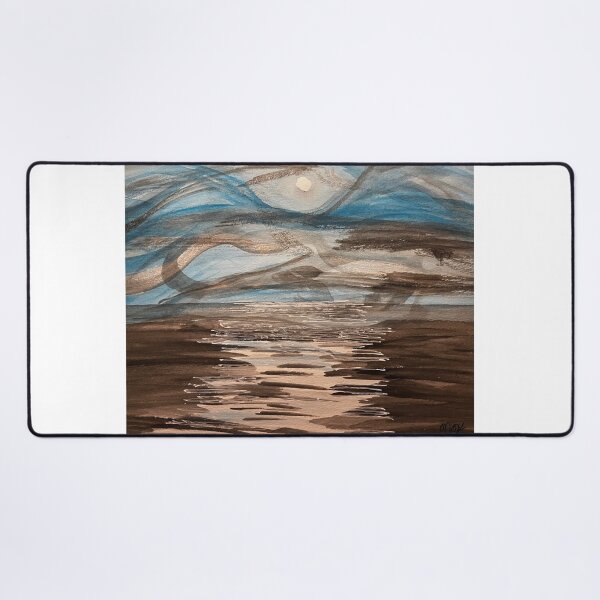 Item preview, Moonlit Sea Midnight Moon Watercolor Series 1 of 3 designed and sold by BirdandaBrush.