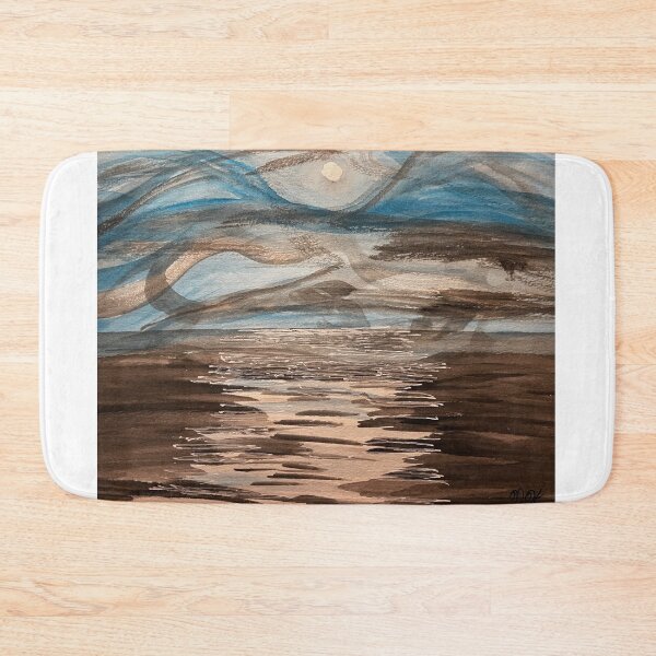 Item preview, Moonlit Sea Midnight Moon Watercolor Series 1 of 3 designed and sold by BirdandaBrush.