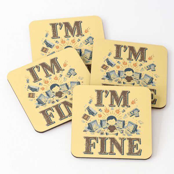 Item preview, Retro Editorial Humor I'M FINE designed and sold by ChicTrendz.
