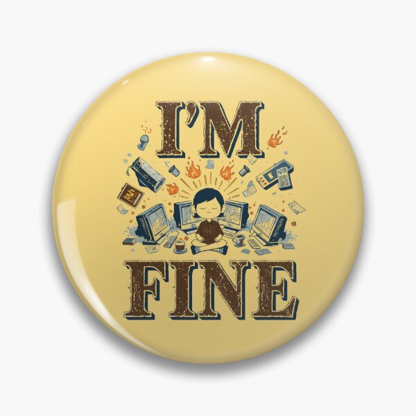 Item preview, Retro Editorial Humor I'M FINE designed and sold by ChicTrendz.