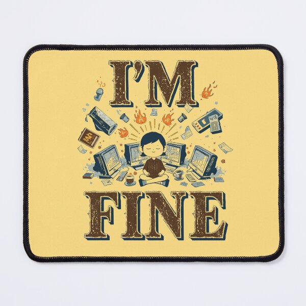Item preview, Retro Editorial Humor I'M FINE designed and sold by ChicTrendz.