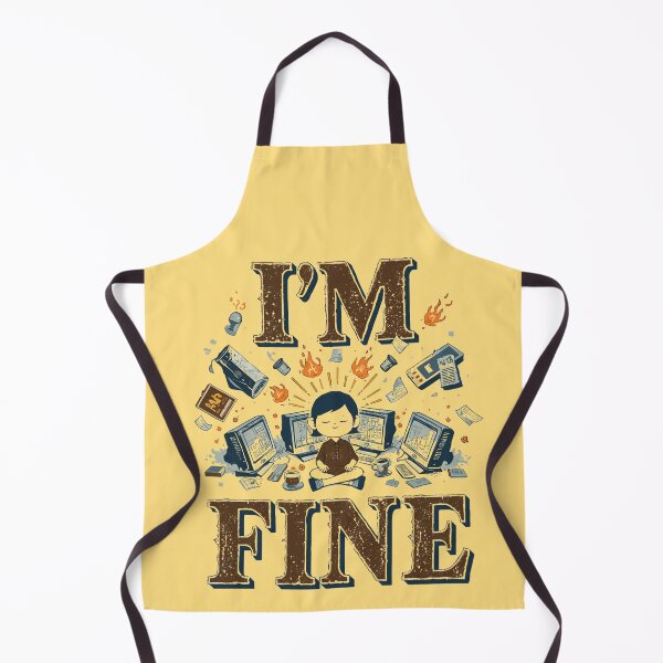 Item preview, Retro Editorial Humor I'M FINE designed and sold by ChicTrendz.