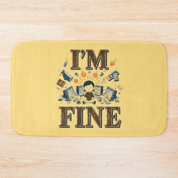 Item preview, Retro Editorial Humor I'M FINE designed and sold by ChicTrendz.