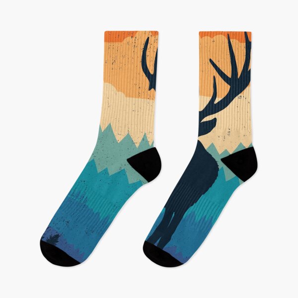 Item preview, Retro Mountain Stag Deer designed and sold by TigerTom Design.