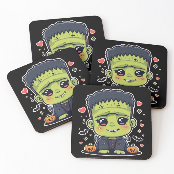 Item preview, Kawaii Frankenstein Halloween Pattern – Cute Monster, Pumpkins & Bats designed and sold by AvalonTshirts.