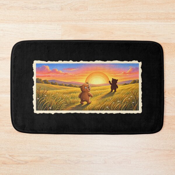 Item preview, Cute Teddy Bear Sunset Adventure – Two Bear Friends Walking Through Golden Wheat Field designed and sold by MrDev.