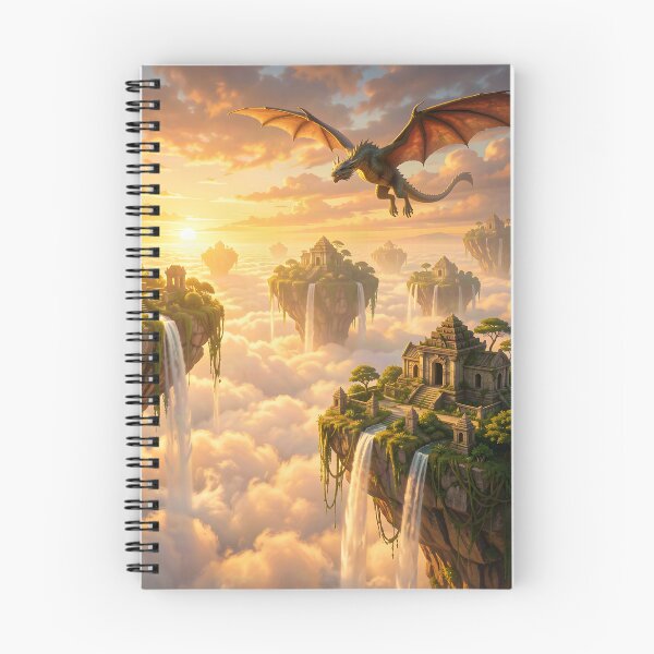 Item preview, A Frightening Wyvern Hunts For Prey Above Elven Sky Islands designed and sold by Fanta-sticky.
