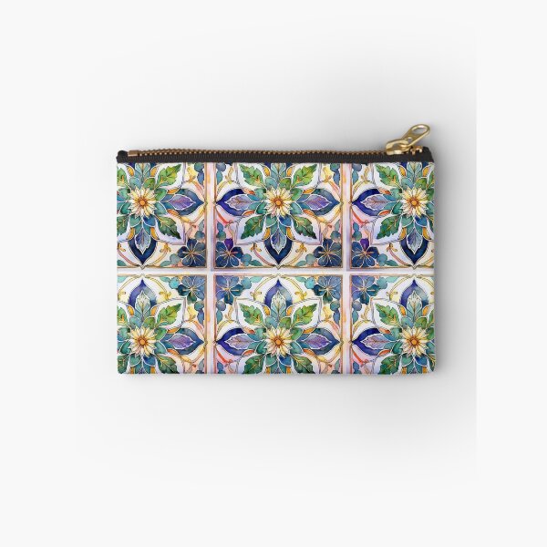 Item preview, Watercolor Floral Mandala Tile Art designed and sold by HappyOops.