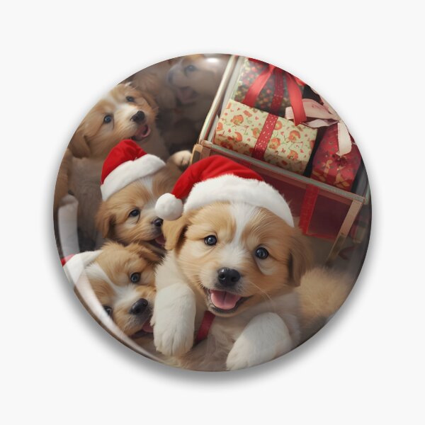Item preview, Ultimate Christmas Puppy Pile | Adorable Santa Dogs & Gifts designed and sold by VibranPalette.