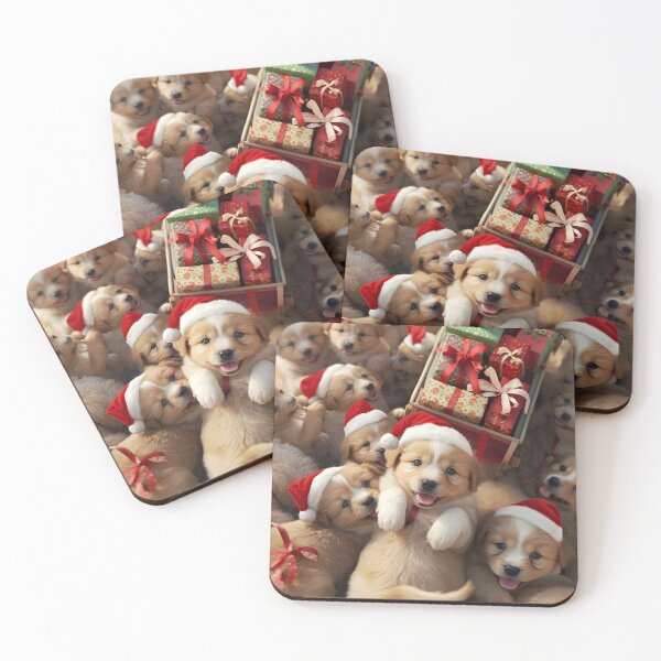Item preview, Ultimate Christmas Puppy Pile | Adorable Santa Dogs & Gifts designed and sold by VibranPalette.