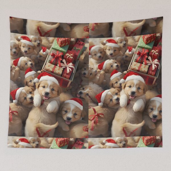 Item preview, Ultimate Christmas Puppy Pile | Adorable Santa Dogs & Gifts designed and sold by VibranPalette.