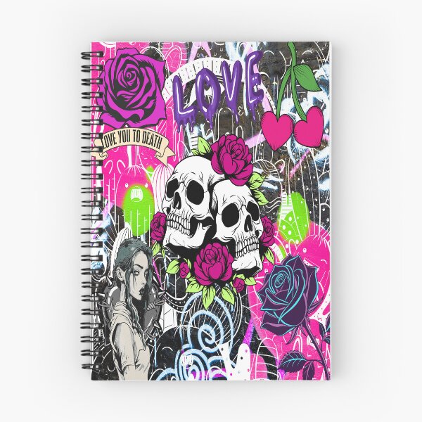 Item preview, Goth Romance Skull And Roses Tattoo Flash Alt Streetwear Graphic Art Print designed and sold by Side By Side Studio.