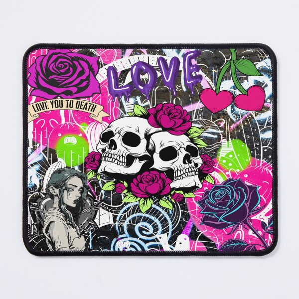 Item preview, Goth Romance Skull And Roses Tattoo Flash Alt Streetwear Graphic Art Print designed and sold by Side By Side Studio.