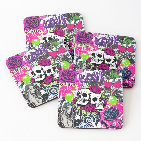 Item preview, Goth Romance Skull And Roses Tattoo Flash Alt Streetwear Graphic Art Print designed and sold by Side By Side Studio.