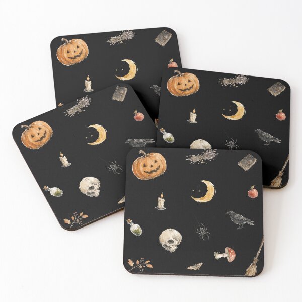 Item preview, Vintage Halloween Witchy Collection with Pumpkin Raven Skull and Magic Symbols designed and sold by VikArt7.