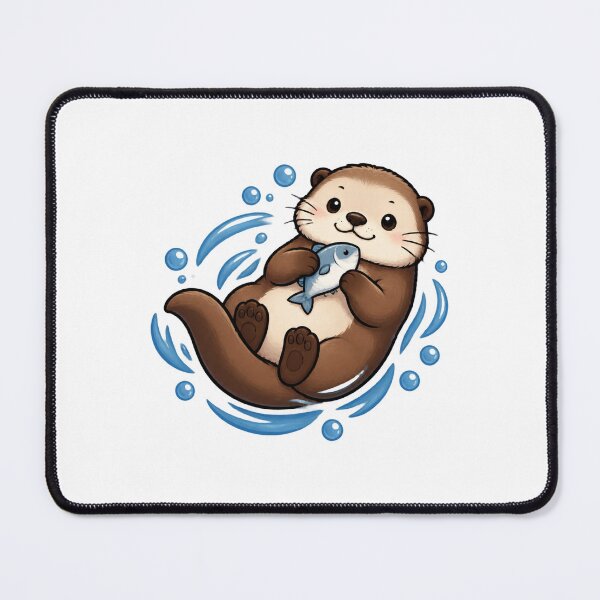 Item preview, Cute Sea Otter Floating Happy Animal Nature Lover Gift Whimsical Wildlife Illustration designed and sold by Navneet Deswal.