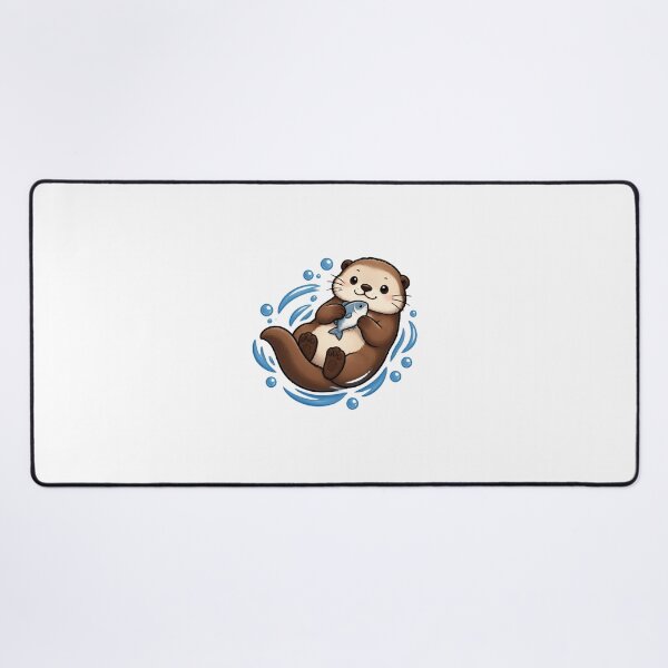 Item preview, Cute Sea Otter Floating Happy Animal Nature Lover Gift Whimsical Wildlife Illustration designed and sold by Navneet Deswal.