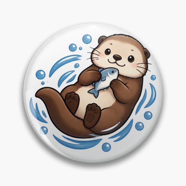 Item preview, Cute Sea Otter Floating Happy Animal Nature Lover Gift Whimsical Wildlife Illustration designed and sold by Navneet Deswal.