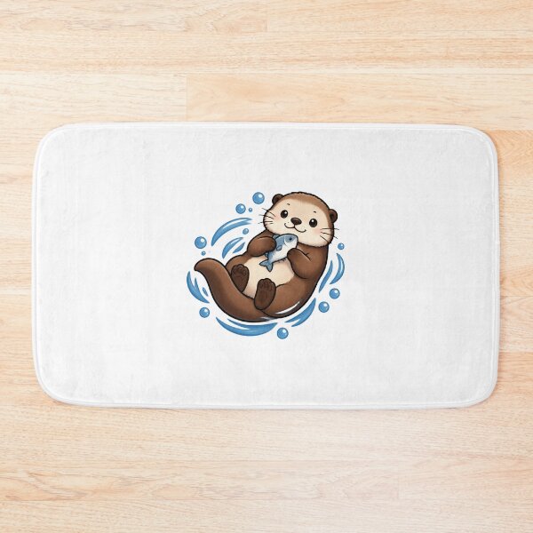 Item preview, Cute Sea Otter Floating Happy Animal Nature Lover Gift Whimsical Wildlife Illustration designed and sold by Navneet Deswal.