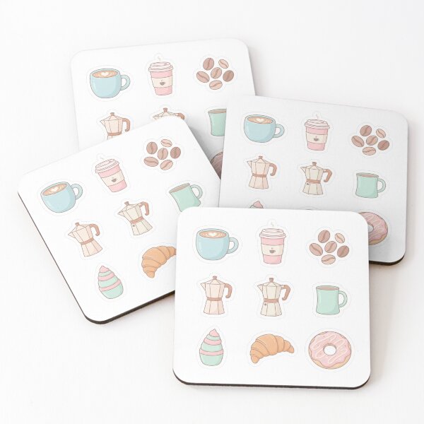 Item preview, Aesthetic Coffee Lover Pastel Cafe Sticker Sheet Cute Treats designed and sold by KreatoLab.