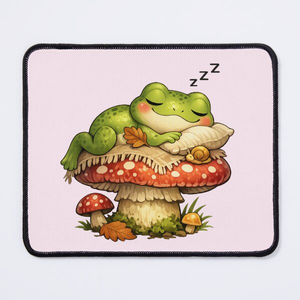 Item preview, Kawaii Sleepy Mushroom Frog designed and sold by Sommium .