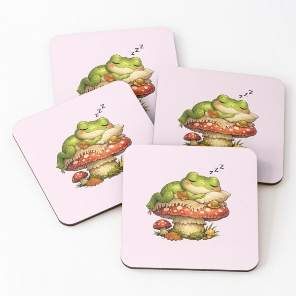 Item preview, Kawaii Sleepy Mushroom Frog designed and sold by Sommium .