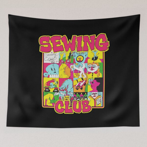 Item preview, Sewings Clubs Quirky Cartoon Grid designed and sold by KittySCuteArt.