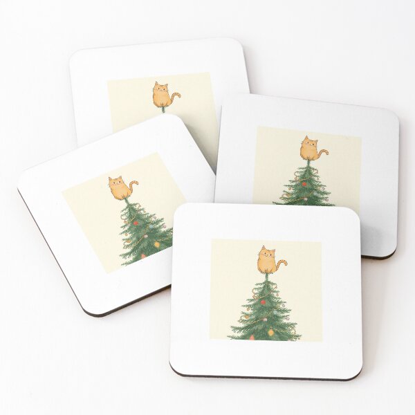 Item preview, Cute Orange Cat on Christmas Tree designed and sold by mayatA-rt.
