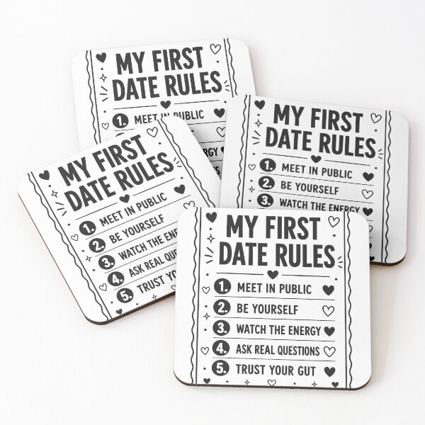 Item preview, My First Date Rules Meet In Public Be Yourself Watch The Energy Graphic Tee designed and sold by Everly Ink Co..