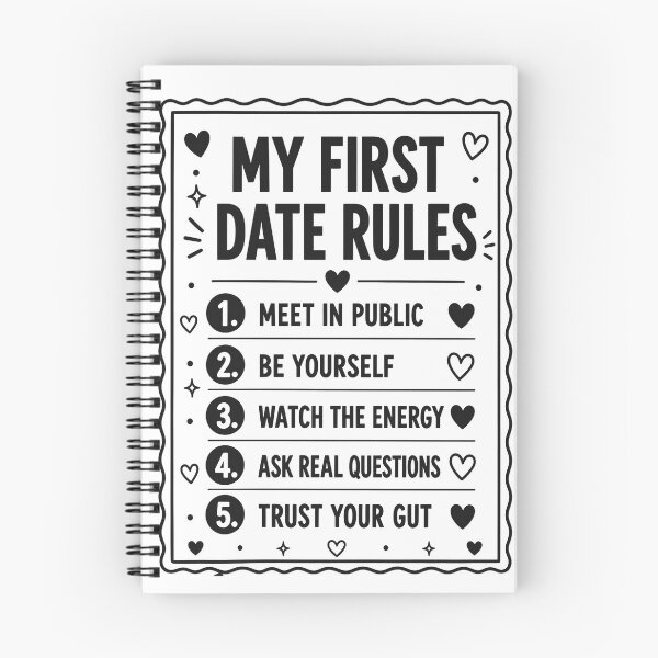 Item preview, My First Date Rules Meet In Public Be Yourself Watch The Energy Graphic Tee designed and sold by Everly Ink Co..