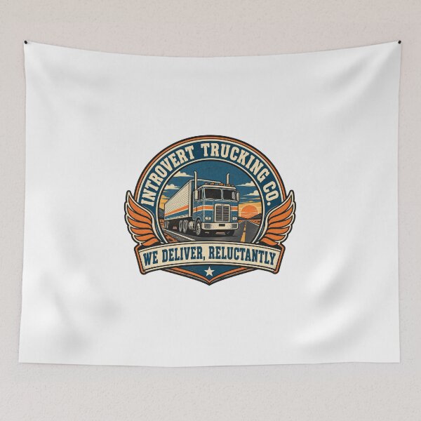 Item preview, Introvert Trucking Co. Parody Logo Tee designed and sold by Inkworksbyshery.