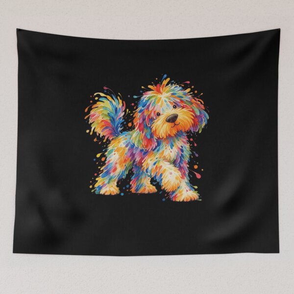 Item preview, Funny Dog in Colorful Watercolor Strokes Art designed and sold by elderberry.