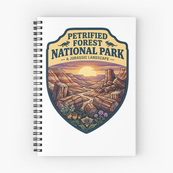 Item preview, Petrified Forest National Park Arizona Jurassic Landscape Badge designed and sold by LittleArij.