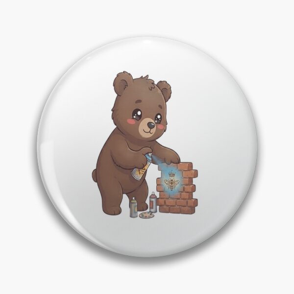 Item preview, Cute Bear Spray Painting Brick Wall designed and sold by Ella_Sketch.