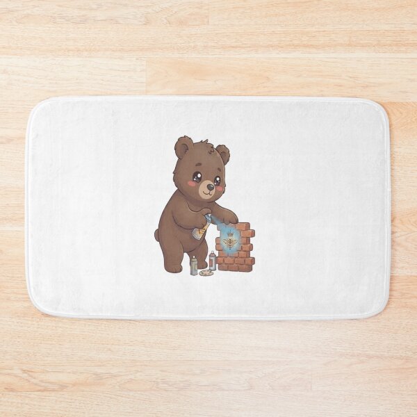 Item preview, Cute Bear Spray Painting Brick Wall designed and sold by Ella_Sketch.