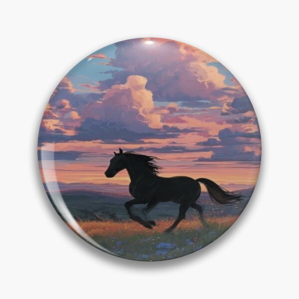 Item preview, Black Horse Running Sunset Field Artwork  designed and sold by NivyasArtistry.