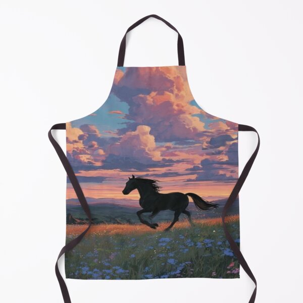 Item preview, Black Horse Running Sunset Field Artwork  designed and sold by NivyasArtistry.