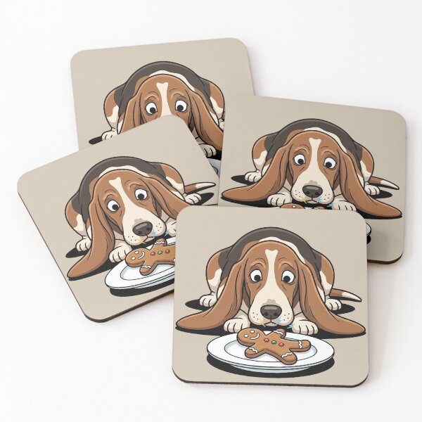 Item preview, Basset Hound Looking Sad At Gingerbread Man Pop Art designed and sold by Rare By Hero.