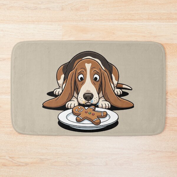 Item preview, Basset Hound Looking Sad At Gingerbread Man Pop Art designed and sold by Rare By Hero.