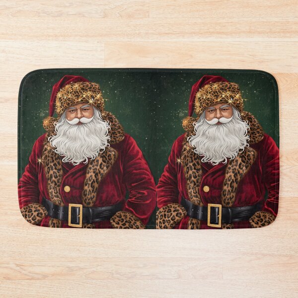 Item preview, Swaggy Santa in Leopard Fur Coat | Hip Hop Christmas Art designed and sold by VibranPalette.