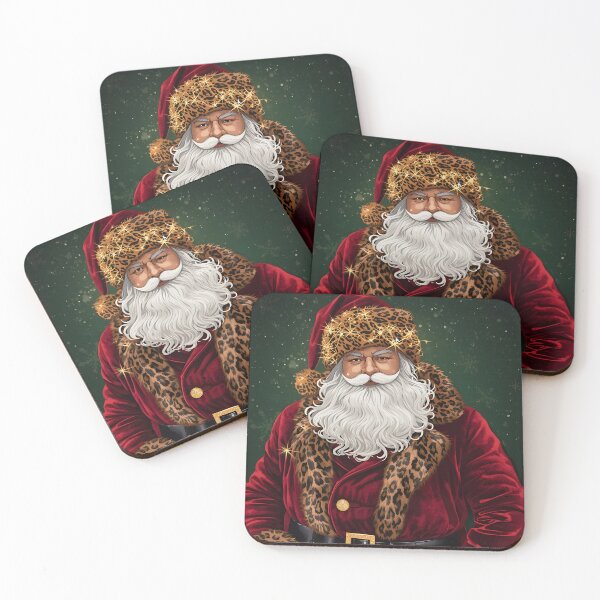 Item preview, Swaggy Santa in Leopard Fur Coat | Hip Hop Christmas Art designed and sold by VibranPalette.