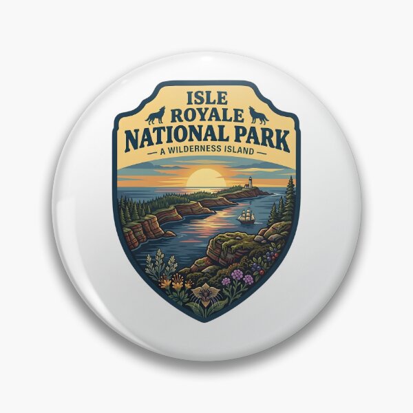 Item preview, Isle Royale National Park Michigan Wilderness Island Badge designed and sold by LittleArij.