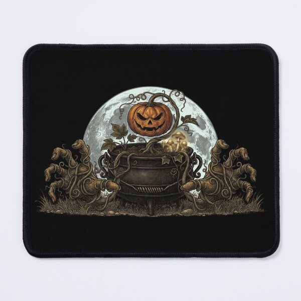 Item preview, Evil Halloween Pumpkin Cauldron Full Moon Vine Hands designed and sold by LOL-N-LIFESTYLE.
