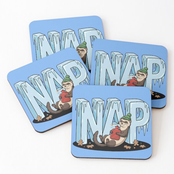 Item preview, Cozy Ferret Winter Nap Hot Water Bottle Frozen Icicle Letters Sleepy Holiday Pop Art designed and sold by Rare By Hero.