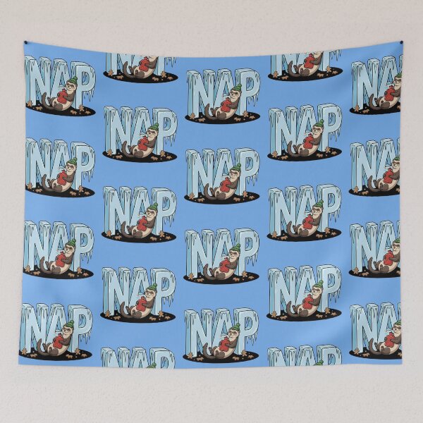 Item preview, Cozy Ferret Winter Nap Hot Water Bottle Frozen Icicle Letters Sleepy Holiday Pop Art designed and sold by Rare By Hero.