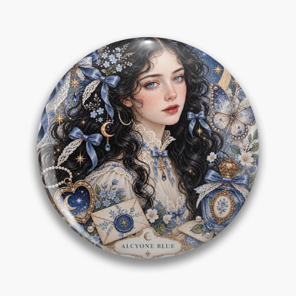 Item preview, Celestial Moon Woman – Victorian Botanical Fantasy Portrait designed and sold by Alcyone-Blue.