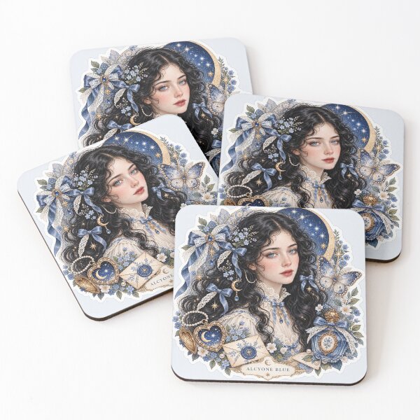 Item preview, Celestial Moon Woman – Victorian Botanical Fantasy Portrait designed and sold by Alcyone-Blue.