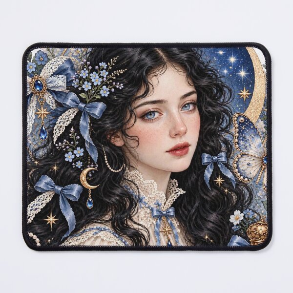 Item preview, Celestial Moon Woman – Victorian Botanical Fantasy Portrait designed and sold by Alcyone-Blue.